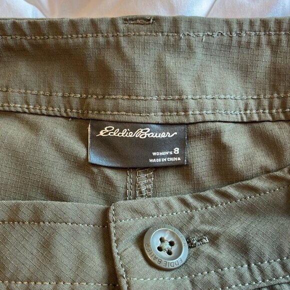 Eddie Bauer Cargo Hiking Pant Gorpcore Outdoor Active Lightweight Green Sz 8 - Picture 2 of 8